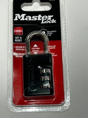 Master Lock 647D Padlock, designed for luggage backpacks lockers level 3 secure